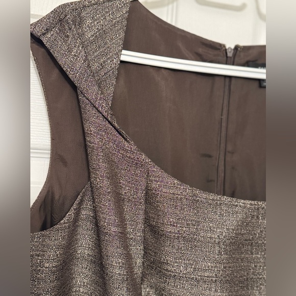 Tahari Arthur S. Levine metallic sleeveless sheath dress size  14 - Picture 3 of 5
